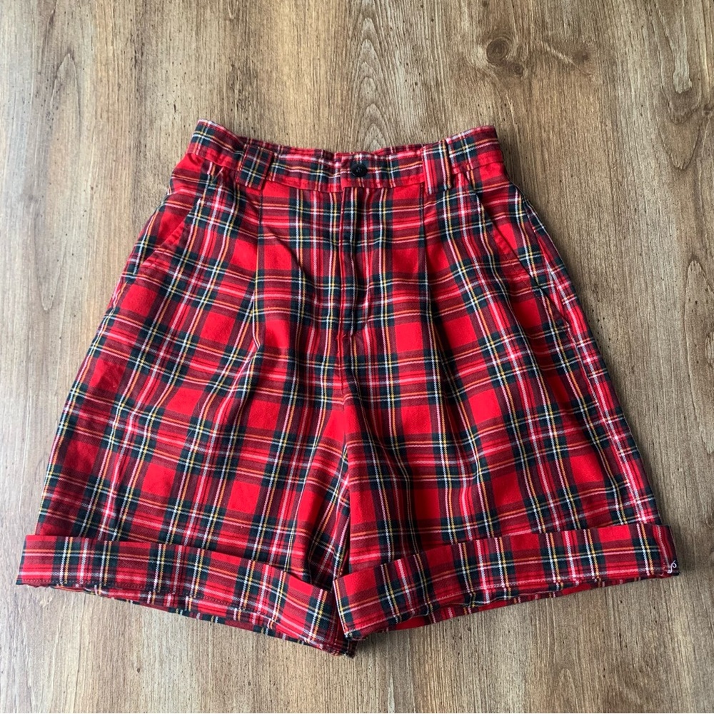 Vintage Gap Shorts Plaid Red Womens Small Punk 90s